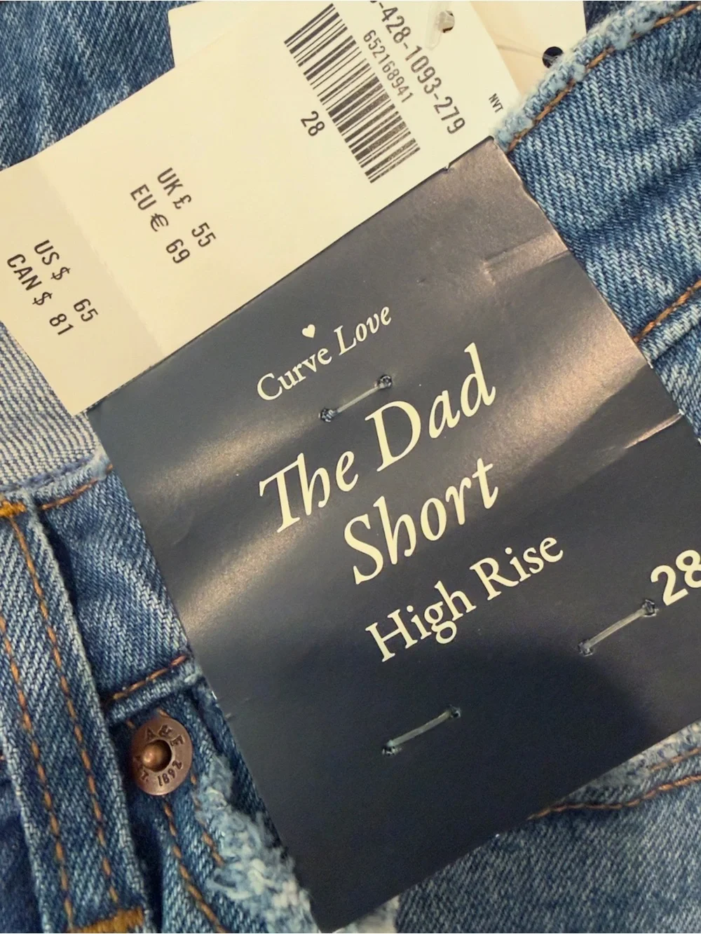 Abercrombie & Fitch The Dad Short High-Rise in Medium Blue